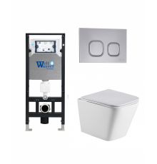 Комплект 3 в 1 инсталляция WeltWasser WW Amberg 506 +  Подвесной унитаз WeltWasser Gelbach 004 GL-WT +  Клавиша смыва WeltWasser WW Amberg RD-MT в современном стиле