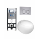 Комплект 3 в 1 инсталляция WeltWasser WW Amberg 506 +  Подвесной унитаз WeltWasser Jeckenbach 004 GL-WT +  Клавиша смыва WeltWasser WW Amberg RD-CR в стиле hi-tech