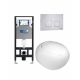 Комплект 3 в 1 инсталляция WeltWasser WW Amberg 506 +  Подвесной унитаз WeltWasser Jeckenbach 004 GL-WT +  Клавиша смыва WeltWasser WW Amberg RD-MT в стиле hi-tech