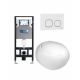 Комплект 3 в 1 инсталляция WeltWasser WW Amberg 506 +  Подвесной унитаз WeltWasser Jeckenbach 004 GL-WT +  Клавиша смыва WeltWasser WW Amberg RD-WT в стиле hi-tech