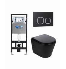Комплект 3 в 1 инсталляция WeltWasser WW Amberg 506 +  Подвесной унитаз WeltWasser Salzbach 004 MT-BL +  Клавиша смыва WeltWasser WW Amberg RD-BL