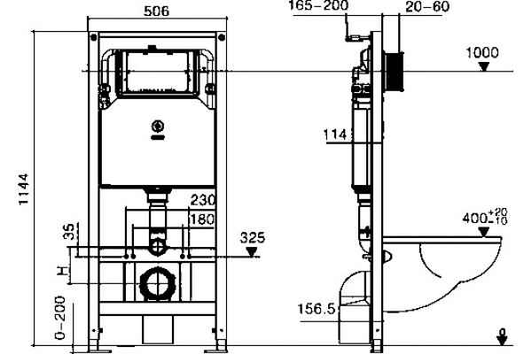 Система инсталляции для унитазов Weltwasser WW Amberg 506 ST 50.6x20x134.4 см