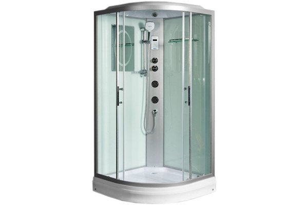 Душевая кабина WeltWasser WW500 Werra 904 90x90х217 профиль хром, стекло прозрачное, четверть круга, поддон низкий