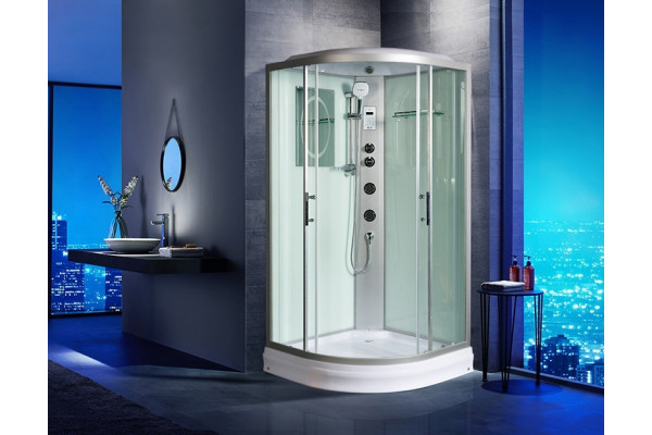 Душевая кабина WeltWasser WW500 Werra 904 90x90х217 профиль хром, стекло прозрачное, четверть круга, поддон низкий