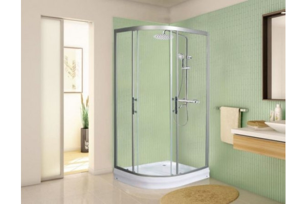 Душевой уголок WeltWasser WW500 С 120х90х189 профиль хром, стекло прозрачное, четверть круга, двери раздвижные