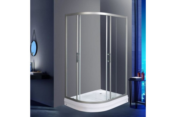 Душевой уголок WeltWasser WW500 С 120х90х189 профиль хром, стекло прозрачное, четверть круга, двери раздвижные