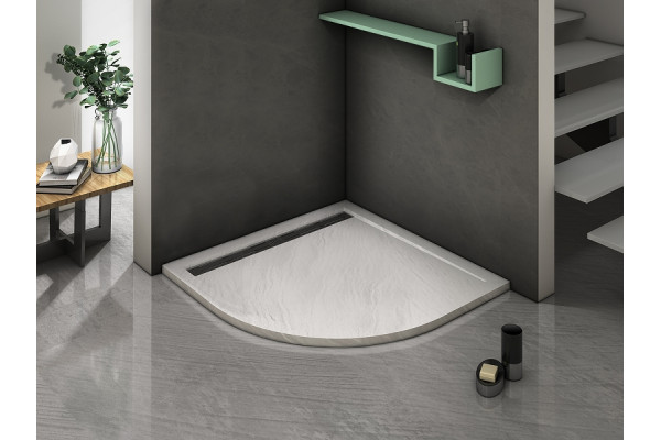 Поддон для душа из искусственного камня WeltWasser WW TRR 100 STONE-WT 100x100 белый четверть круга,  в современном стиле