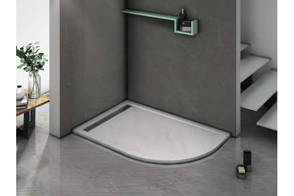 Поддон для душа из искусственного камня WeltWasser WW TRR 10080 STONE-WT L 100x80 белый прямоугольный-асимметричный, левый