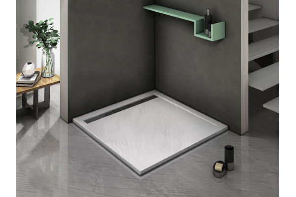 Поддон для душа из искусственного камня WeltWasser WW TRS 100 STONE-WT 100x100 белый квадратный,  в современном стиле