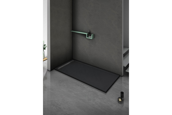 Поддон для душа из искусственного камня WeltWasser WW TRS 12080 STONE-BL 120x80 черный прямоугольный,  в современном стиле