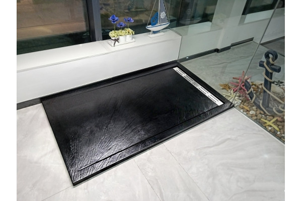 Поддон для душа из искусственного камня WeltWasser WW TRS 12080 STONE-BL 120x80 черный прямоугольный,  в современном стиле