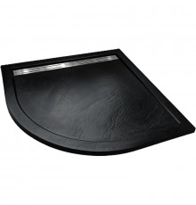 Поддон для душа из искусственного камня WeltWasser WW TRR 100 STONE-BL 100x100 черный  четверть круга,  в современном стиле