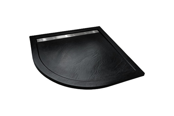 Поддон для душа из искусственного камня WeltWasser WW TRR 100 STONE-BL 100x100 черный  четверть круга,  в современном стиле