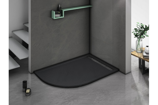 Поддон для душа из искусственного камня WeltWasser WW TRR 12080 STONE-BL R 120x80 черный правый,  в современном стиле