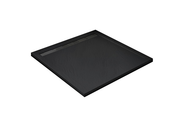 Поддон для душа из искусственного камня WeltWasser WW TRS 90 STONE-BL 90x90 черный квадратный,  в современном стиле