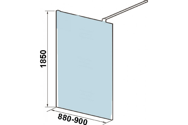 Душевая перегородка Weltwasser WW400 Walk-In 90G-1 стекло прозрачное, профиль хром