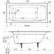 Чугунная ванна Wotte Forma 150, без ножек, прямоугольная, пристенная