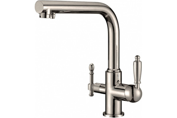 Смеситель Zorg Clean Water ZR 313 YF-33 NICKEL для кухонной мойки однорычажный, серебро