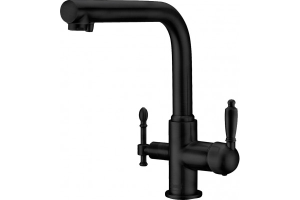 Смеситель Zorg Sanitary ZR 313 YF-33 BLACK для кухонной мойки однорычажный, черный