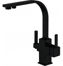 Смеситель Zorg Sanitary ZR 332 YF BLACK для кухонной мойки однорычажный, черный