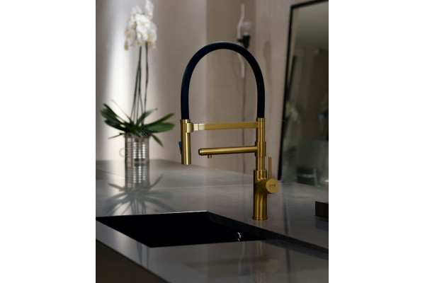 Смеситель Zorg Inox SZR-1010 BRONZE для кухонной мойки, бронза, однорычажный, высота излива 17.85 см