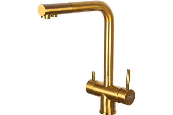 Смеситель Zorg Inox SZR-7039 BRONZE для кухонной мойки, бронза, однорычажный, высота излива 29.7 см