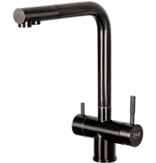 Смеситель Zorg Inox SZR-7039 GRAFIT для кухонной мойки, графит, однорычажный, черный