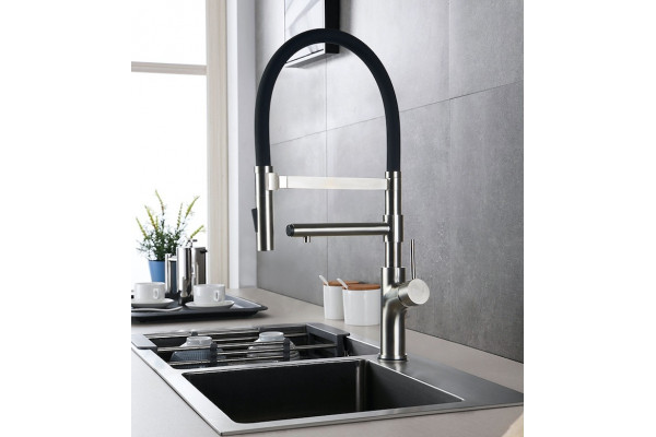 Смеситель Zorg Inox SZR-1010 для кухонной мойки однорычажный, высота излива 17.85 см