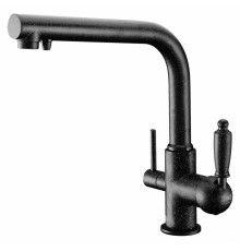 Смеситель Zorg Clean Water ZR 313 YF-33 черный металл для кухонной мойки однорычажный, высота излива 25 см