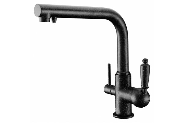 Смеситель Zorg Clean Water ZR 313 YF-33 черный металл для кухонной мойки однорычажный, высота излива 25 см