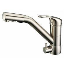 Смеситель Zorg Clean Water ZR 400 KF-12 nickel для кухонной мойки однорычажный, хром