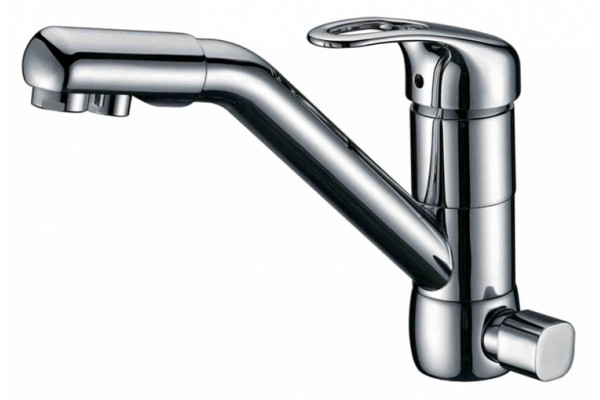 Смеситель Zorg Clean Water ZR 400 KF-12 для кухонной мойки однорычажный, хром