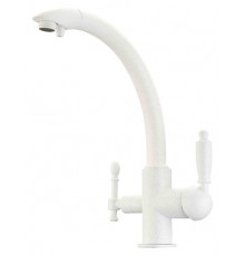 Смеситель Zorg Clean Water ZR 314 YF-33 белый для кухонной мойки однорычажный, высота излива 28.5 см