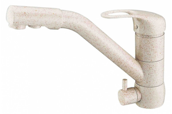 Смеситель Zorg Clean Water ZR 400 KF-12 кварц для кухонной мойки однорычажный, бежевый