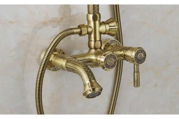 Душевая стойка Zorg Antic AZR 700 DS-6-12 BR бронза, штанга 92.7 см