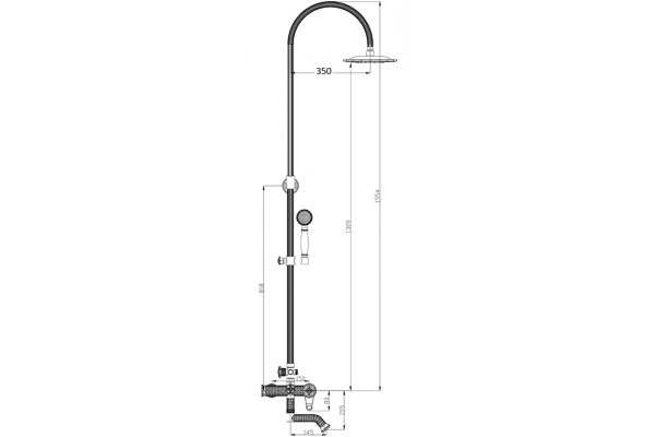 Душевая стойка Zorg Antic A 402DS-BR бронза, штанга 170.9 см, 1 режим