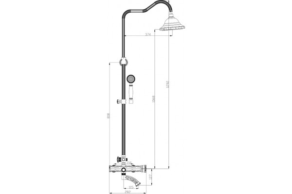 Душевая стойка Zorg Antic A 103DS-SL цвет серебро, штанга 159.9 см