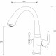 Смеситель Zorg Sanitary ZR 340 YF Satin для кухонной мойки однорычажный, хром