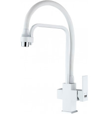 Смеситель Zorg Sanitary ZR 341-8 YF White для кухонной мойки однорычажный, белый