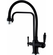 Смеситель Zorg Sanitary ZR 342-6 YF Black для кухонной мойки однорычажный, черный