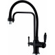 Смеситель Zorg Sanitary ZR 342-6 YF Black для кухонной мойки однорычажный, черный