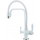 Смеситель Zorg Sanitary ZR 342-8 YF White для кухонной мойки однорычажный, белый