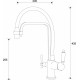 Смеситель Zorg Sanitary ZR 342-8 YF White для кухонной мойки однорычажный, белый