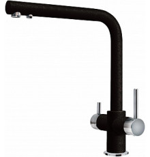Смеситель Zorg Sanitary ZR 348 YF хром, черный металл, для кухонной мойки, однорычажный, высота излива 32.3 см