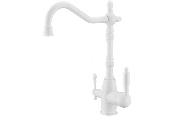 Смеситель Zorg Sanitary ZR 312 YF-33-white для кухонной мойки однорычажный, белый