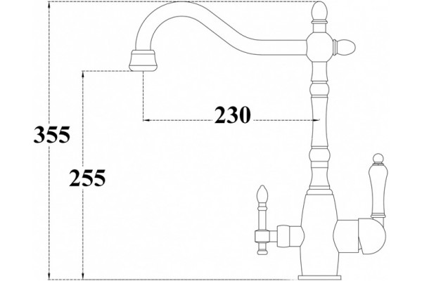 Смеситель Zorg Sanitary ZR 312 YF-33-black для кухонной мойки однорычажный, черный