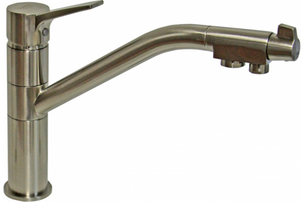 Смеситель Zorg Sanitary ZR 401 KF nickel для кухонной мойки однорычажный, хром