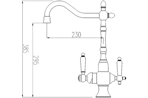 Смеситель Zorg Sanitary ZR 336 YF-50 satin для кухонной мойки однорычажный, высота излива 29.5 см