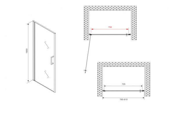 Душевая дверь ABBER Sonnenstrand AG04080B