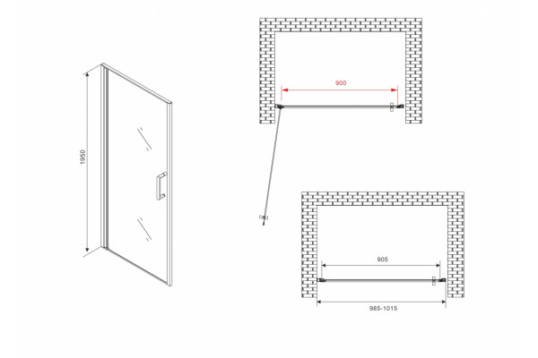 Душевая дверь ABBER Sonnenstrand AG04100B